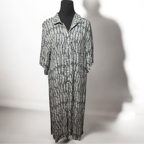 Anthropologie Relaxed Buttondown Long Tunic Shirt Dress Beach Coverup  SZ XL - Picture 1 of 13